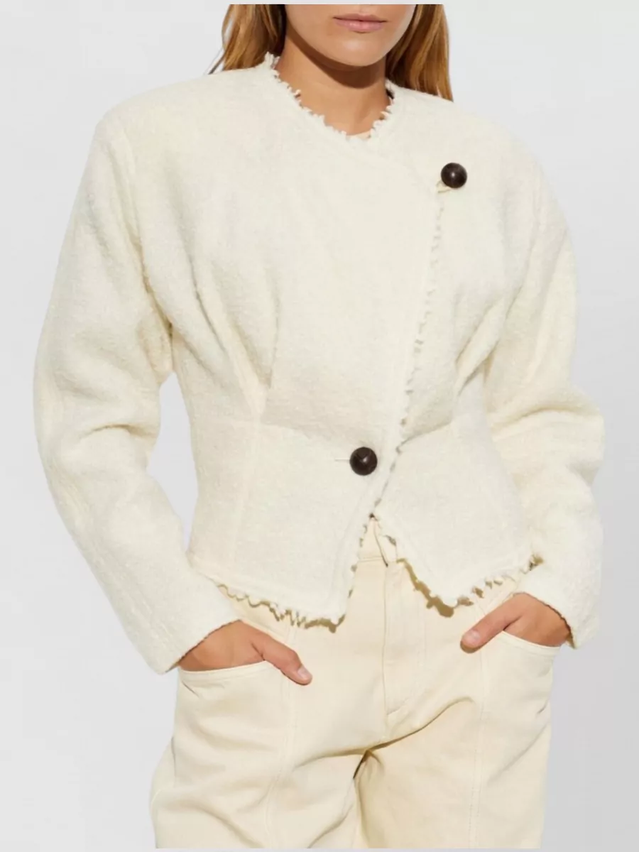 Isabel Marant Bouclé Virgin Wool Single Breasted Coat