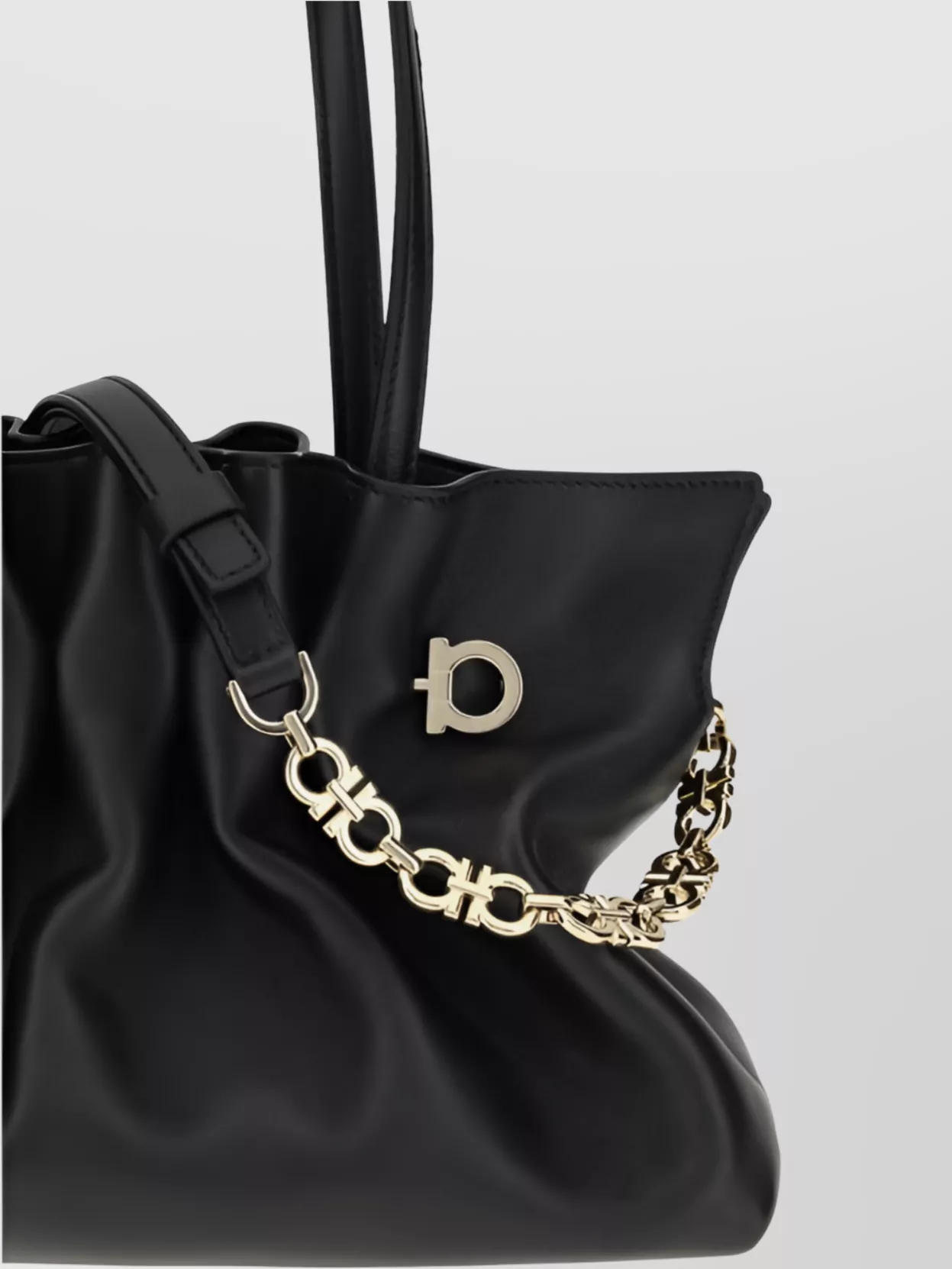 FERRAGAMO LUXE SOFT LEATHER SHOULDER BAG