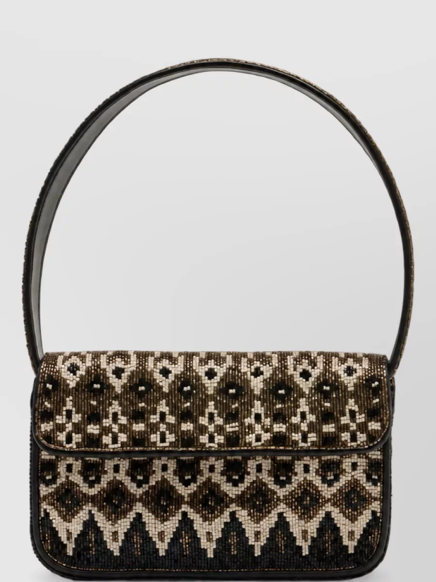 Staud tommy beaded clutch bag