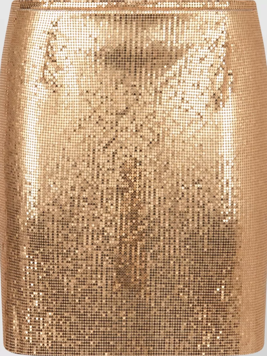 Paco Rabanne Mesh knit fitted skirt