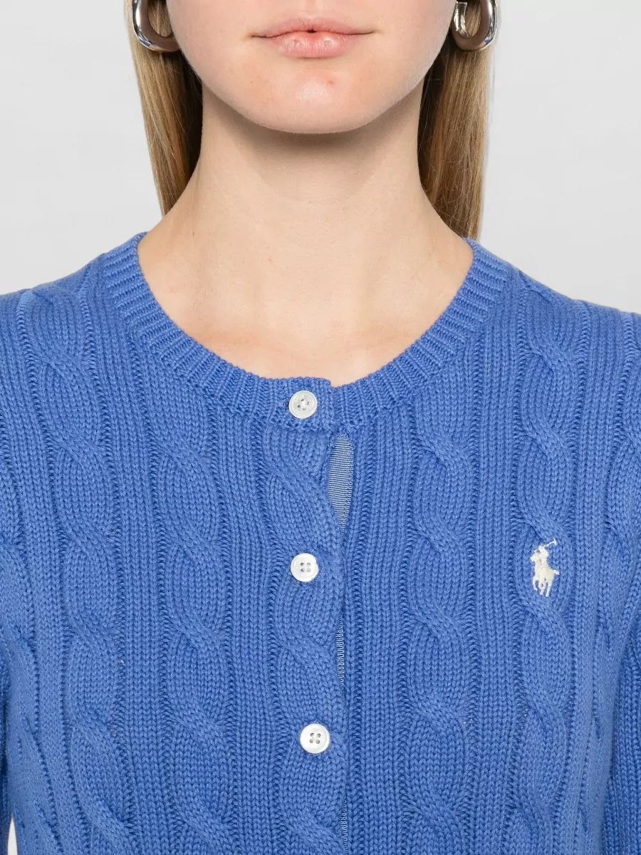 Polo Ralph Lauren Cable Knit Crew Neck Cotton Cardigan