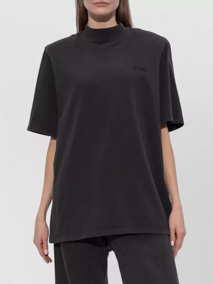The Attico Short Sleeve Oversized T Shirt Ribbed Neckline