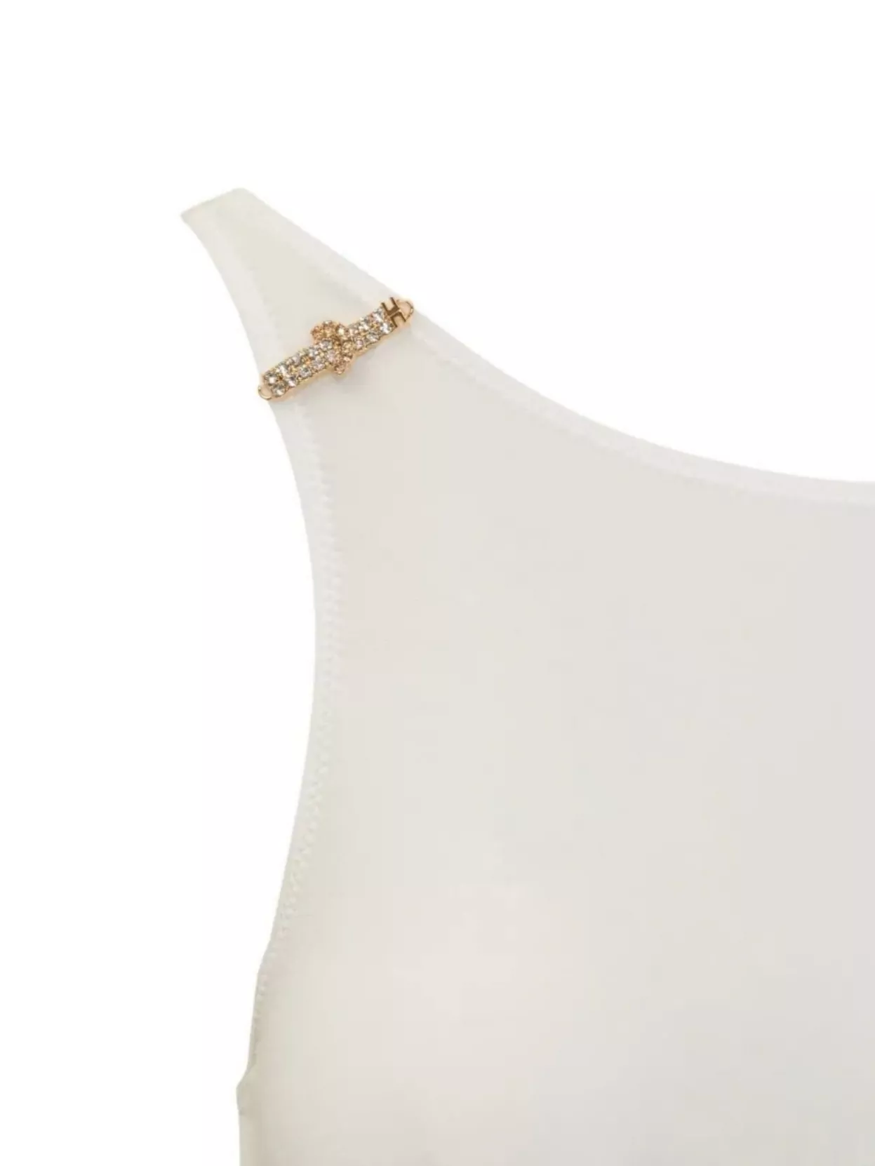 Elisabetta Franchi Scoop Neckline Thong Cut Lingerie In White