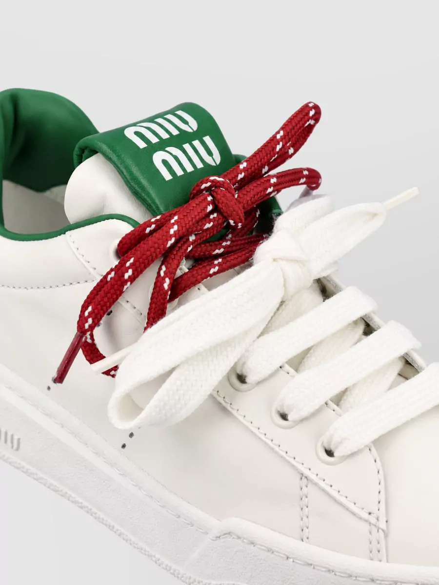 Miu Miu Leather Low Top Sneakers