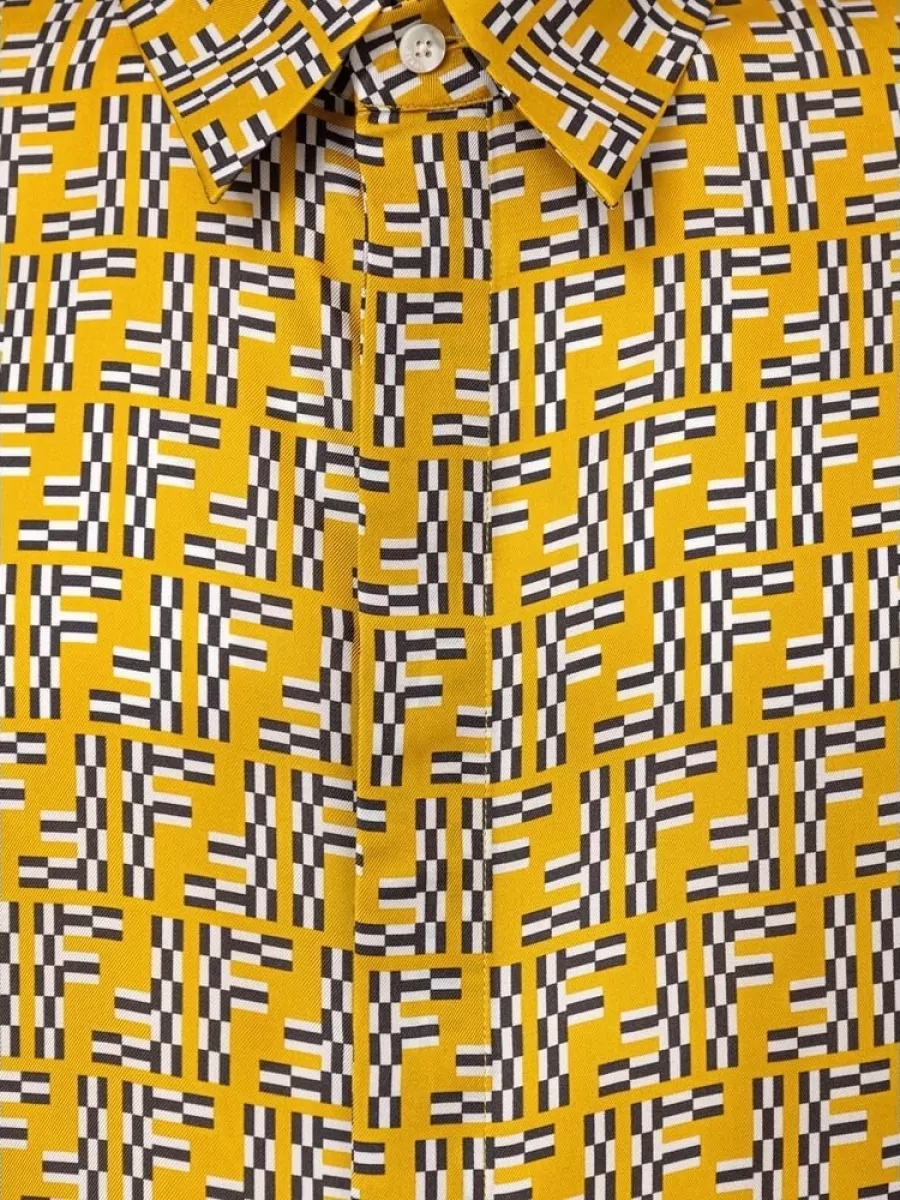 Fendi Silk Short-Sleeve Printed Shirt
