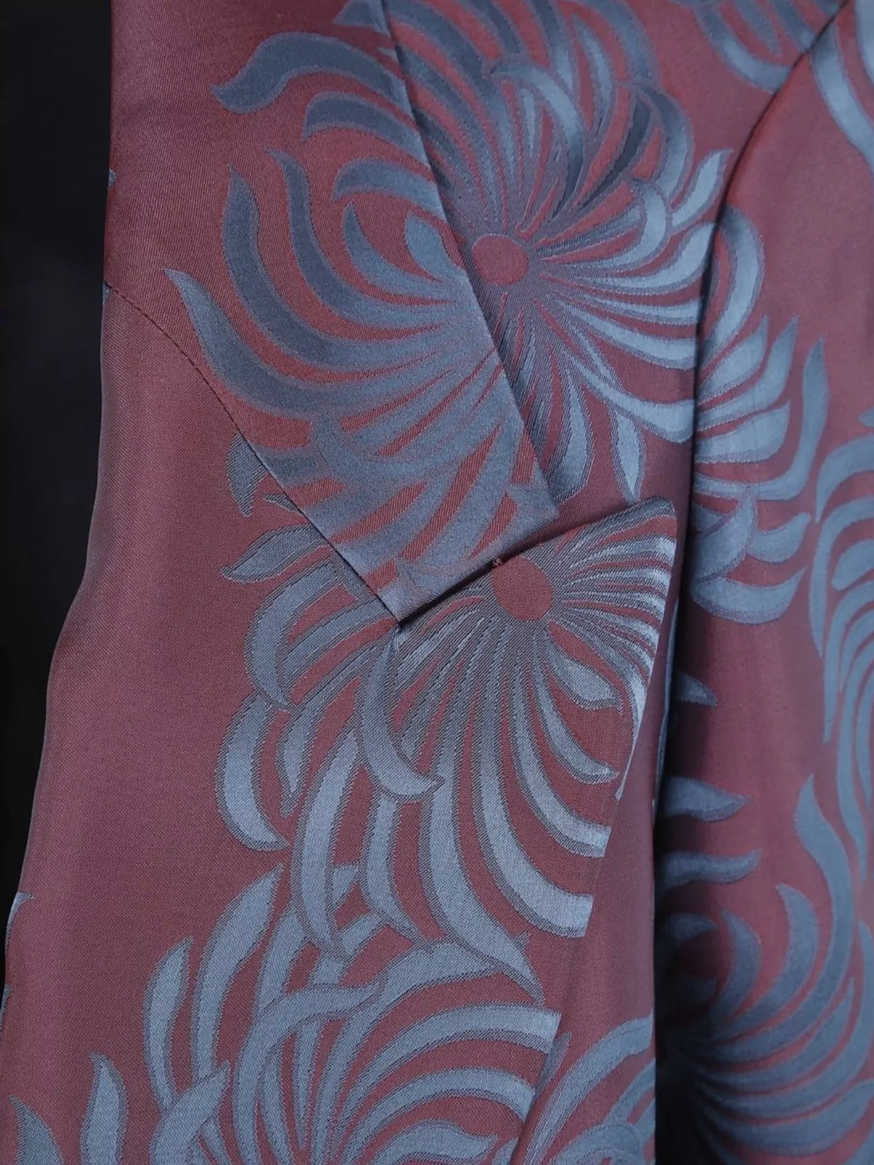 Dries Van Noten Floral Long Sleeve Jacket Front Pockets In Purple