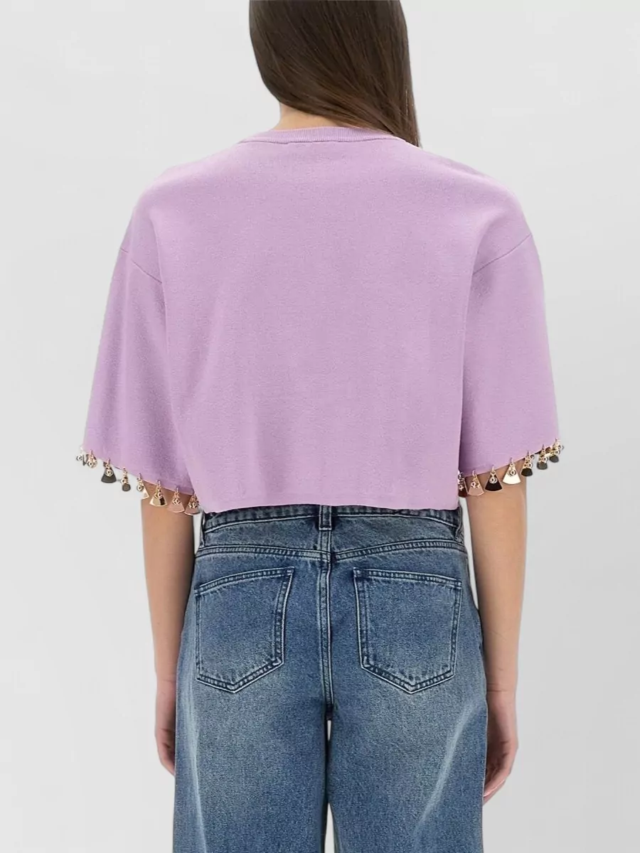 Paco Rabanne Silk-Blend Cropped Crew-Neck Knitted Top