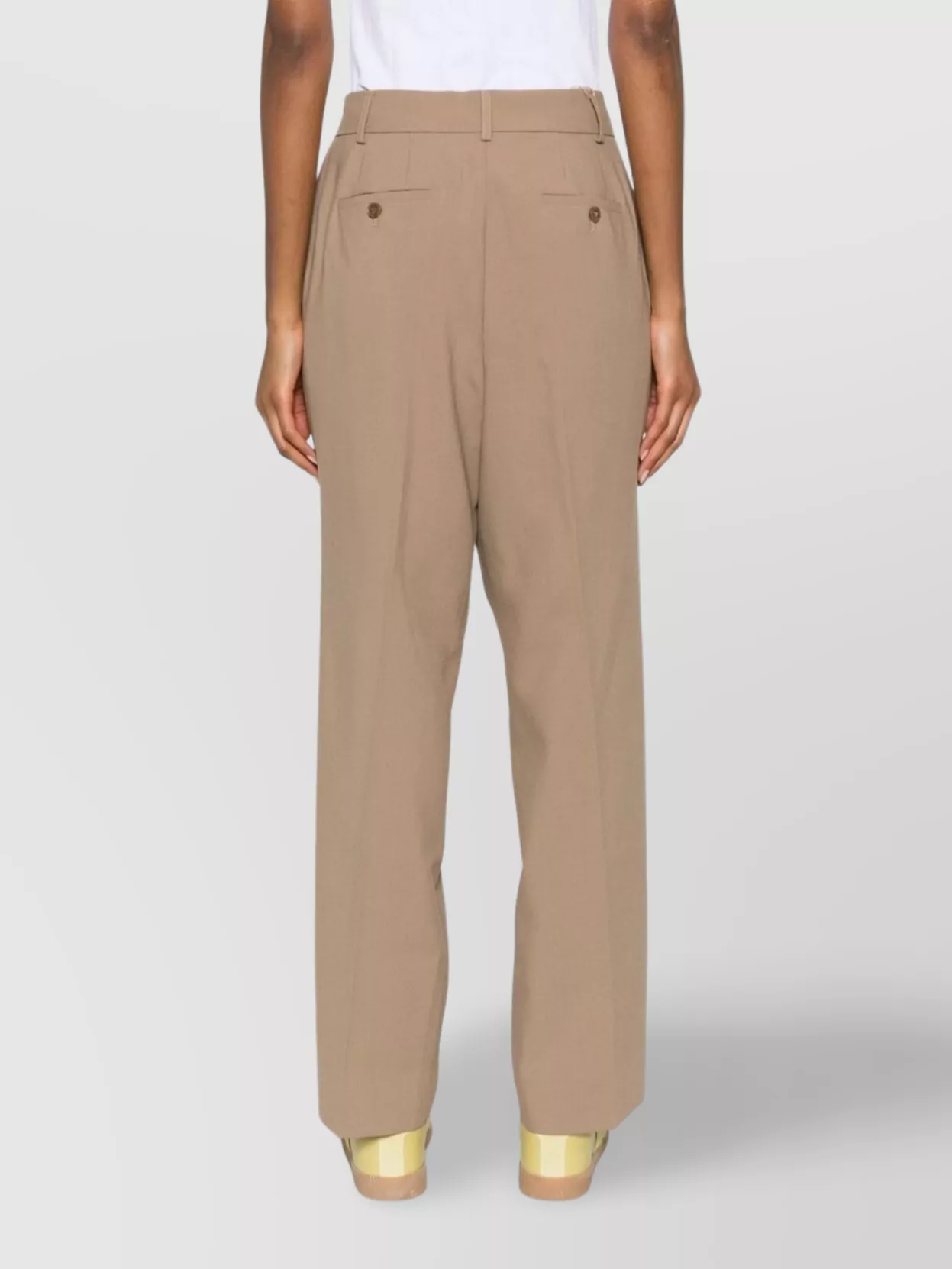 THE FRANKIE SHOP TENCEL HIGH WAIST WIDE LEG TROUSERS