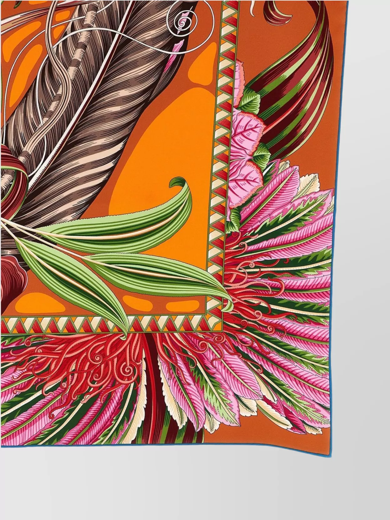 Ferragamo Border Butterfly Floral Intricate Vibrant Scarf