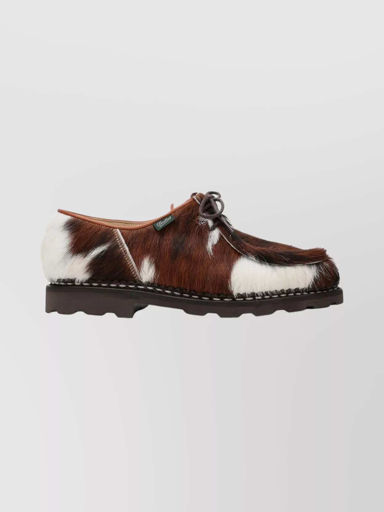 Paraboot Round Toe Derby Shoes With Fur Texture