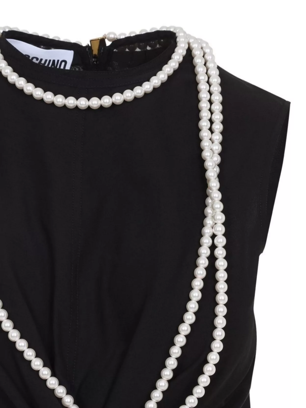 Moschino Flared Hem Knot Detailing Pearl Embellishments