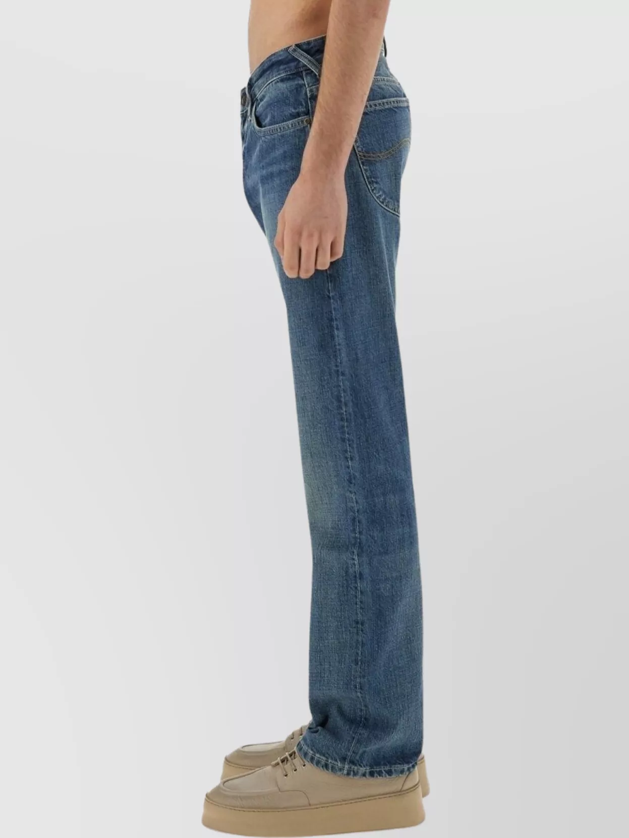 PAUL SMITH DENIM JEANS WITH BELT LOOPS AND CONTRAST STITCHING