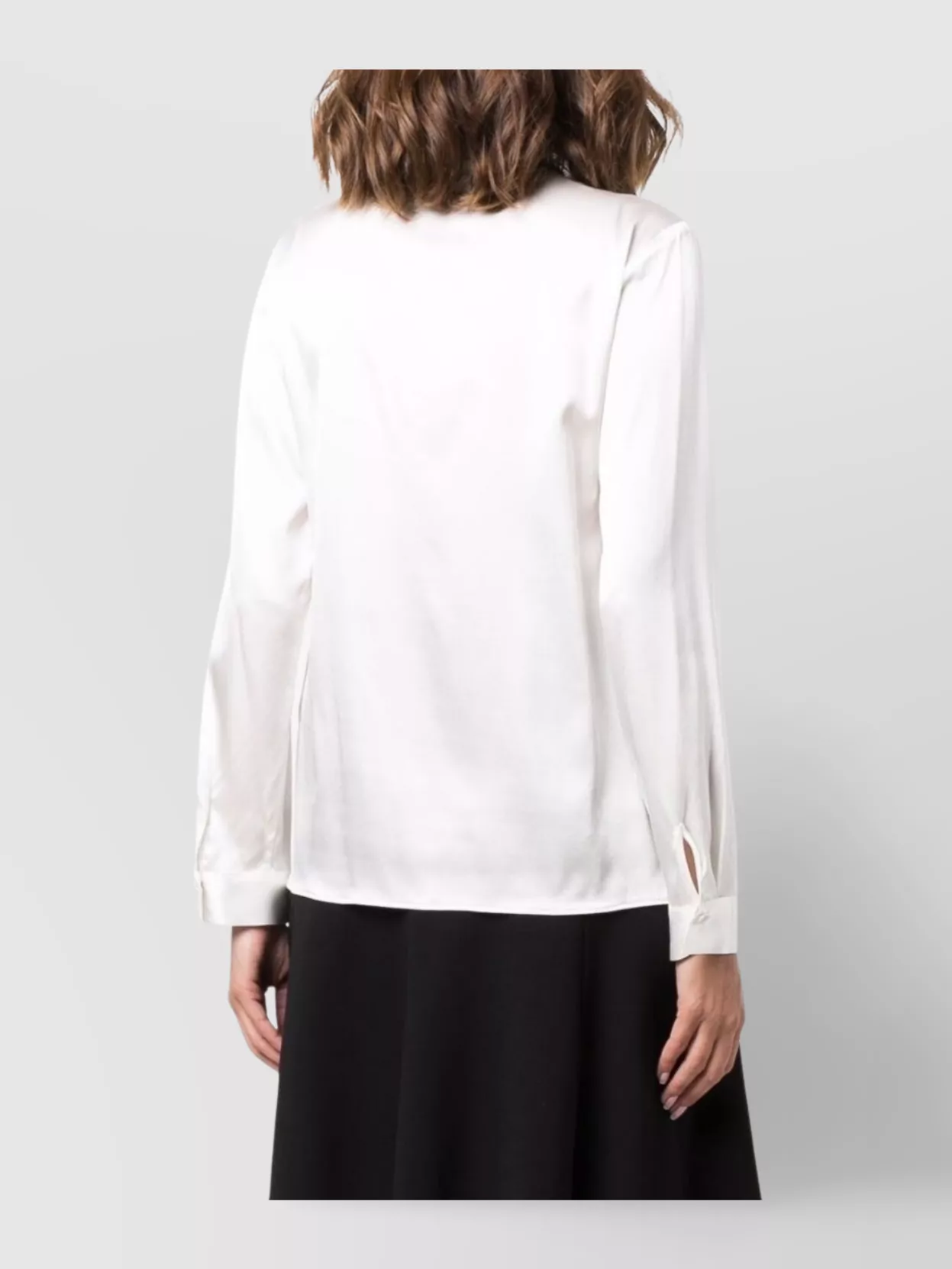 Shop Emporio Armani Straight Collared Silk Shirt