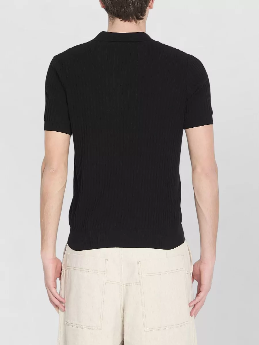 Roberto Collina Ribbed Cotton Polo Shirt