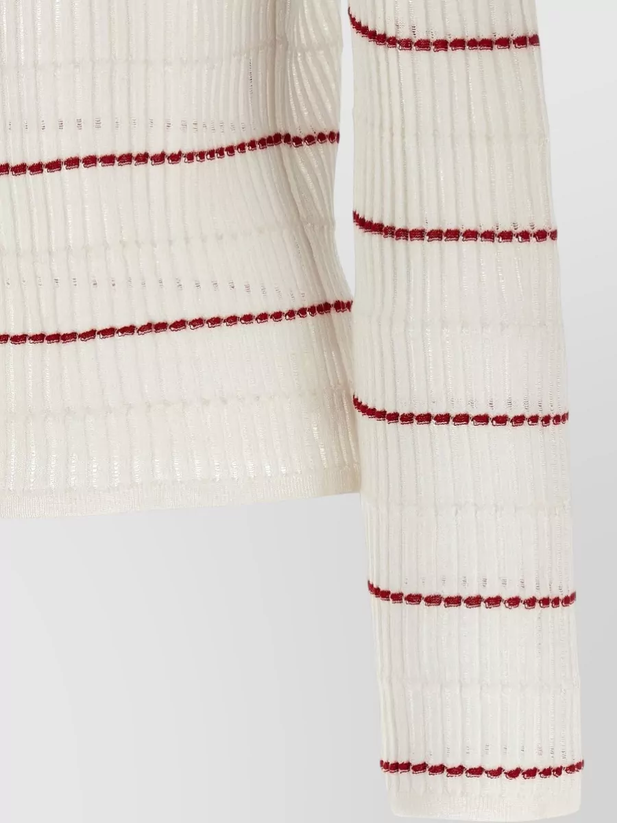 S Max Mara Silk And Wool Ribbed Boat Neck Sweater