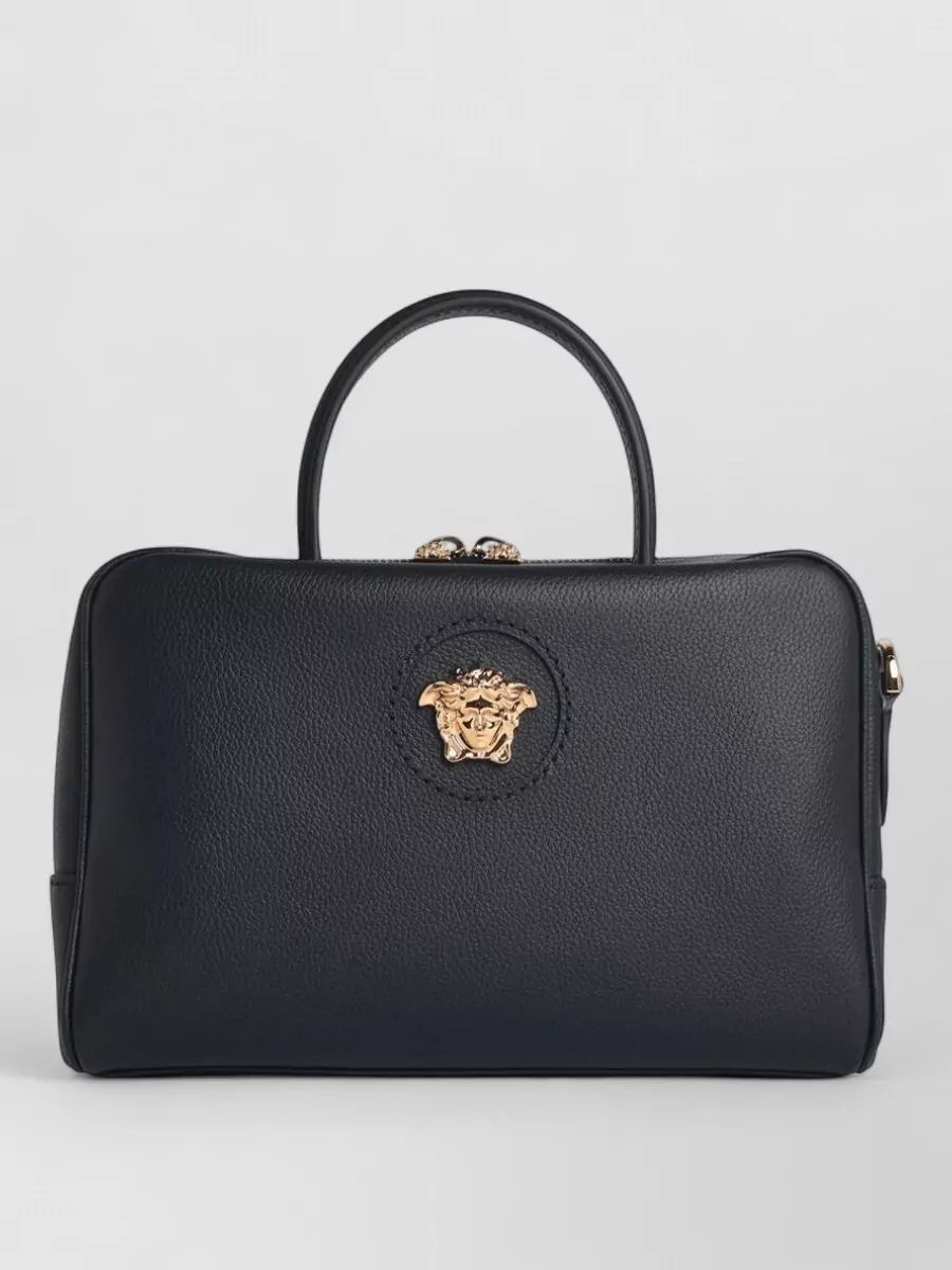 Versace La Medusa Boston Leather Crossbody Bag