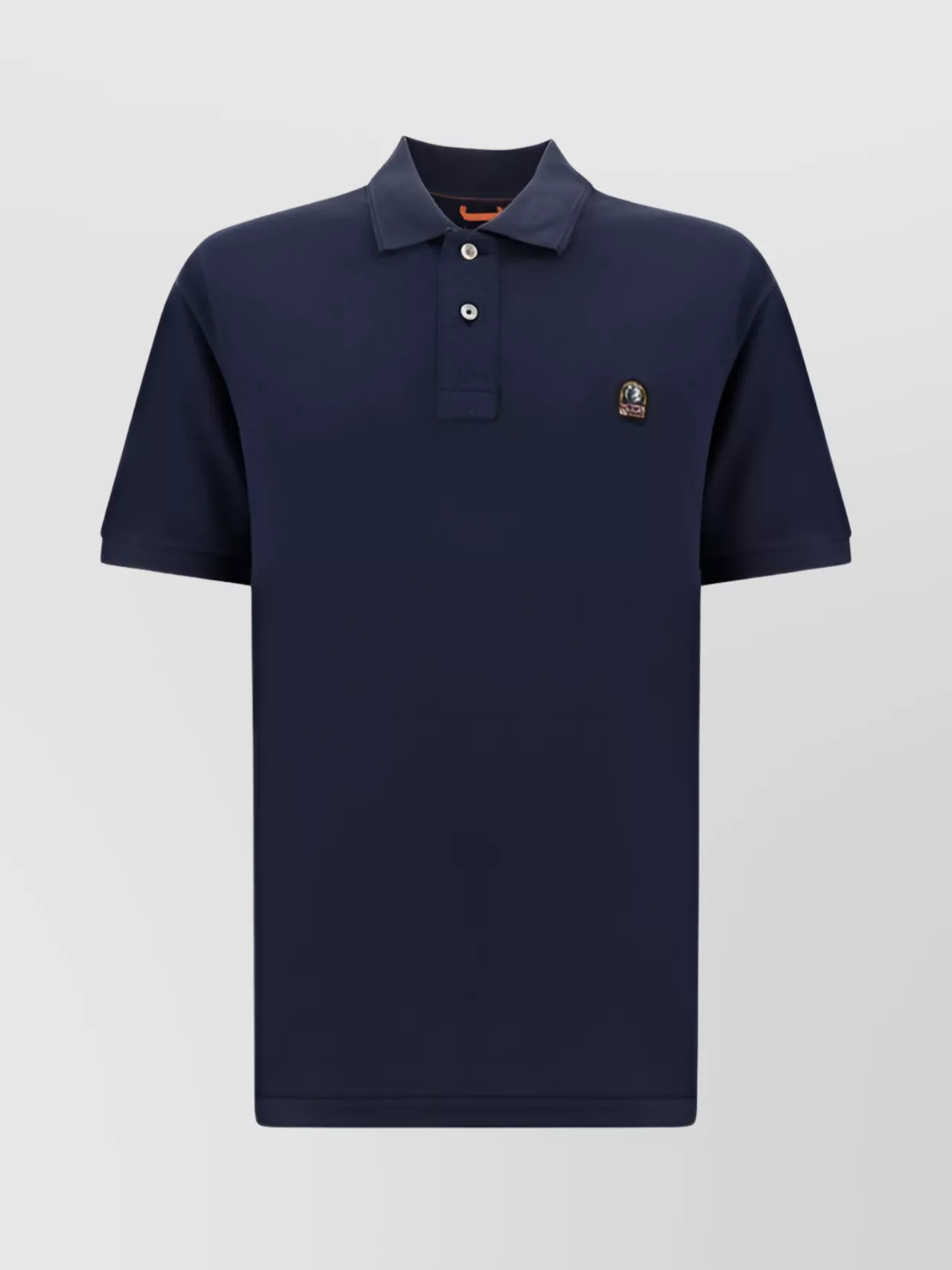 Shop Parajumpers Ribbed Collar Cotton Polo Shirt Monochrome