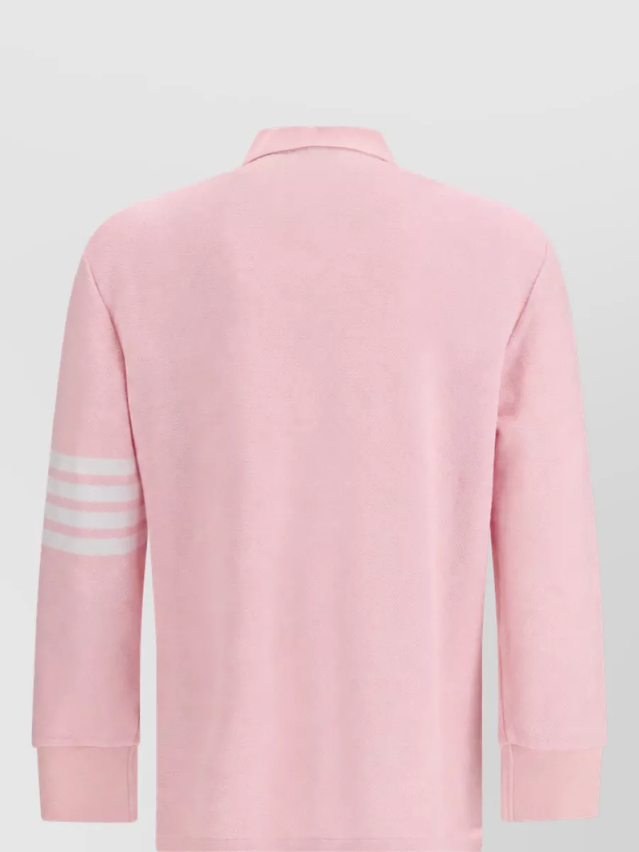 Thom Browne Piqué Long-Sleeve Polo Shirt