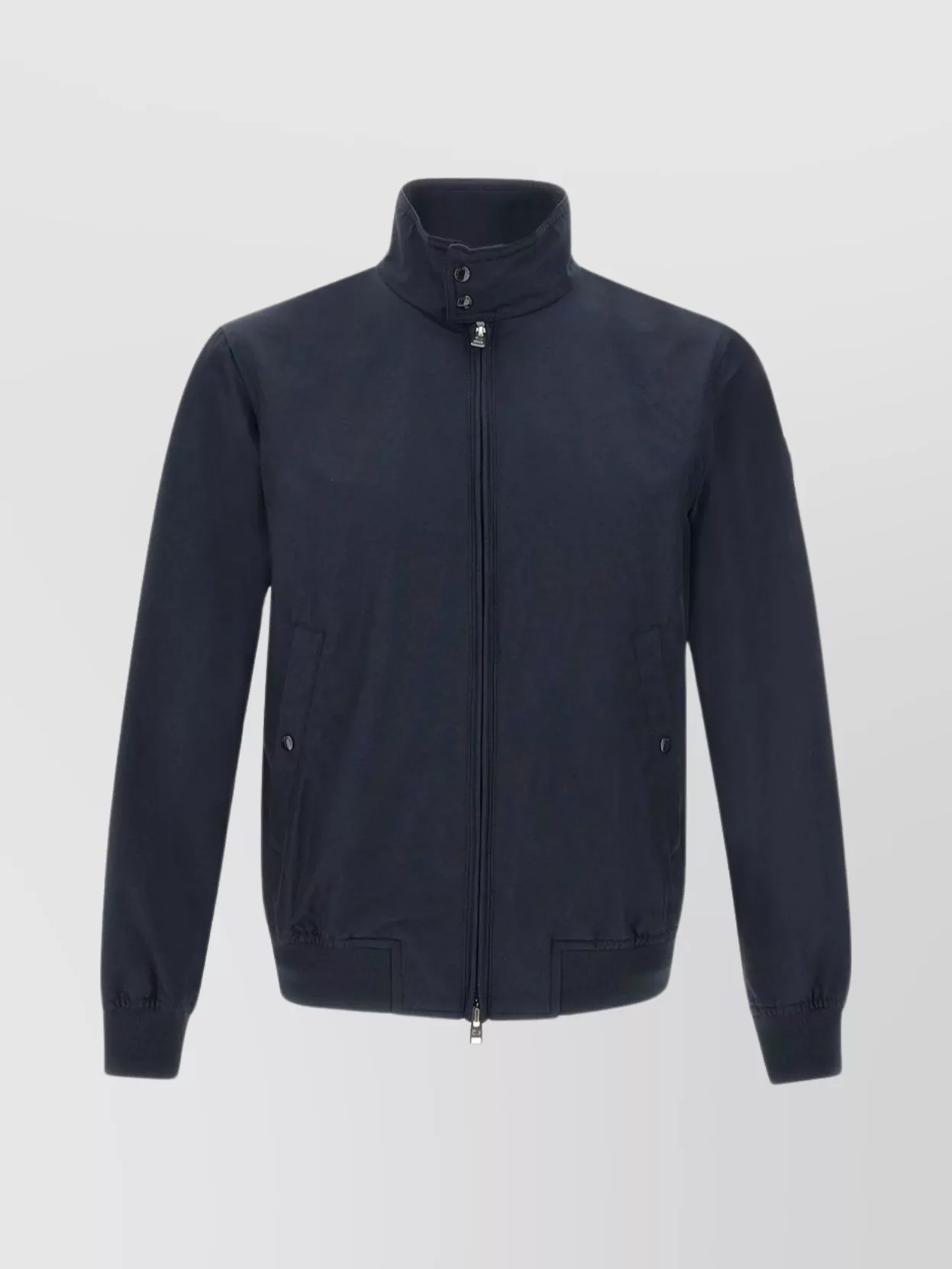 Shop Woolrich Organic Cotton Bomber Jacket With High Collar