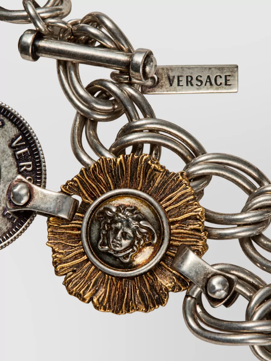 Versace Coin Charm Chain Bracelet