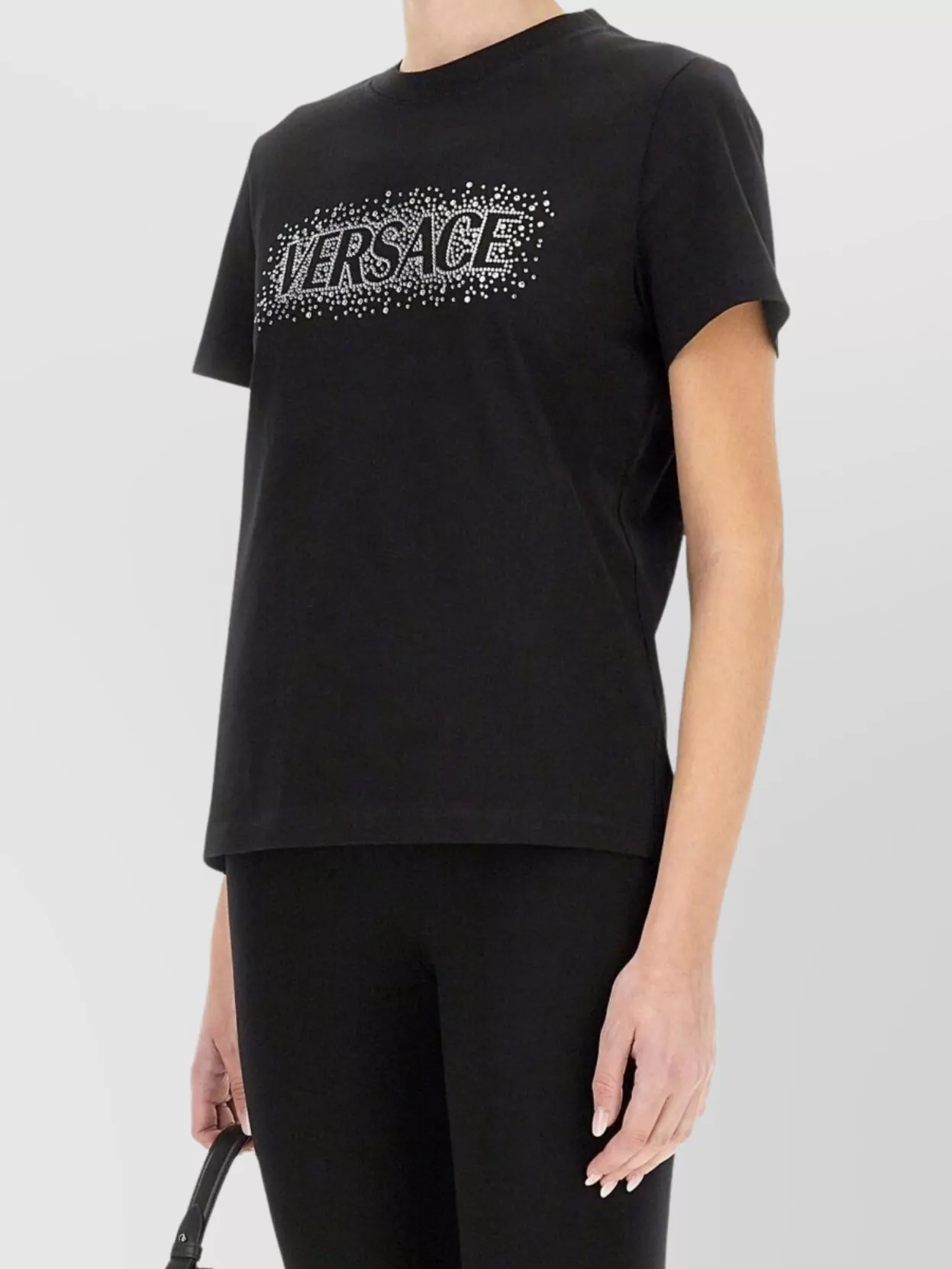 Versace Embellished Crew Neck Slim Fit T-Shirt