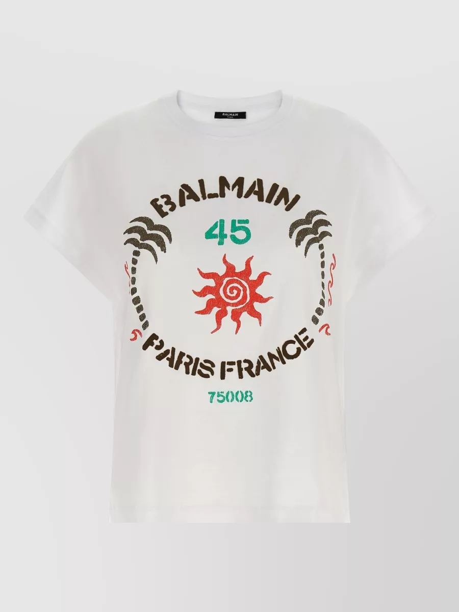 Balmain ribbed crewneck sleeveless logo-print t-shirt