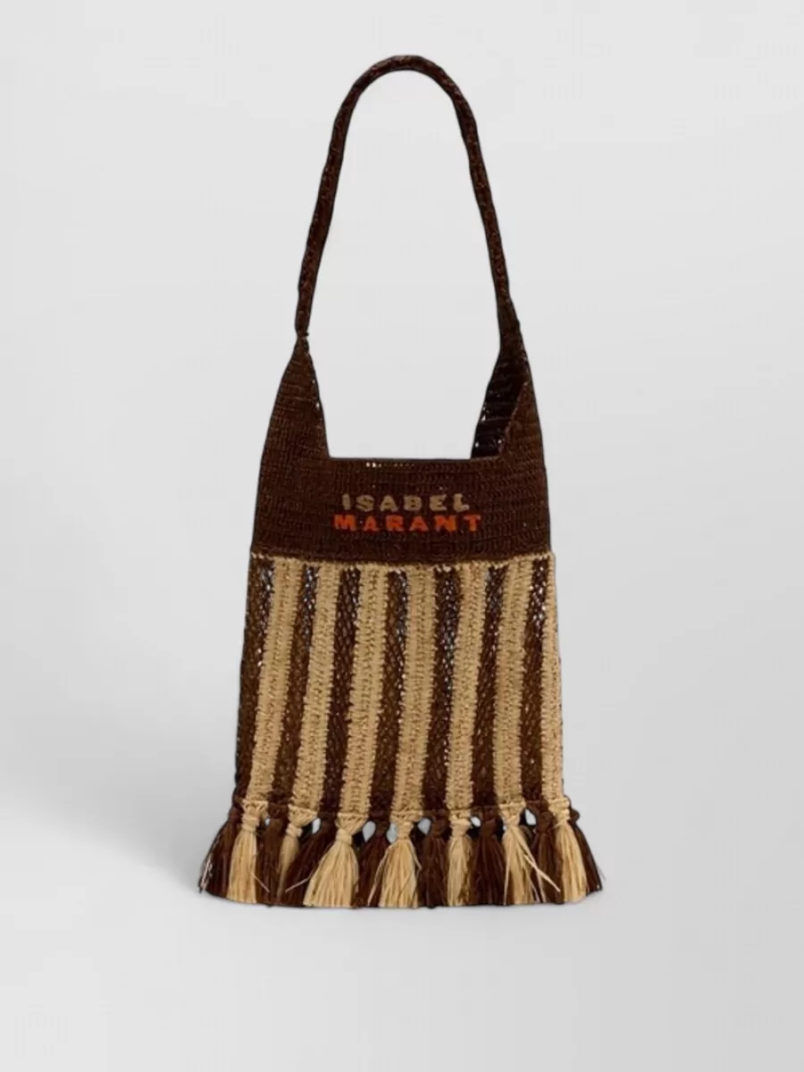 Isabel Marant raffia fringe tote bag