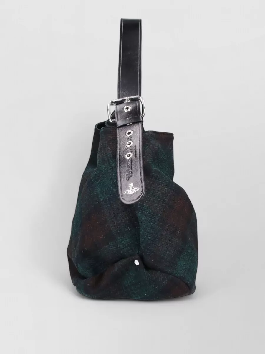 Vivienne Westwood Large Maxime Shopping Bag With Plaid Design