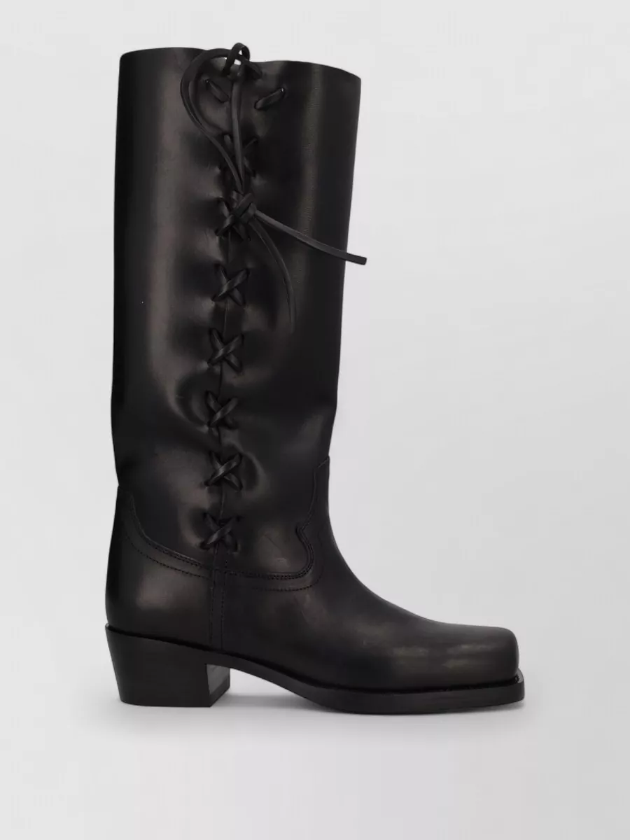 Paris Texas Knee Length Boots Block Heel Square Toe