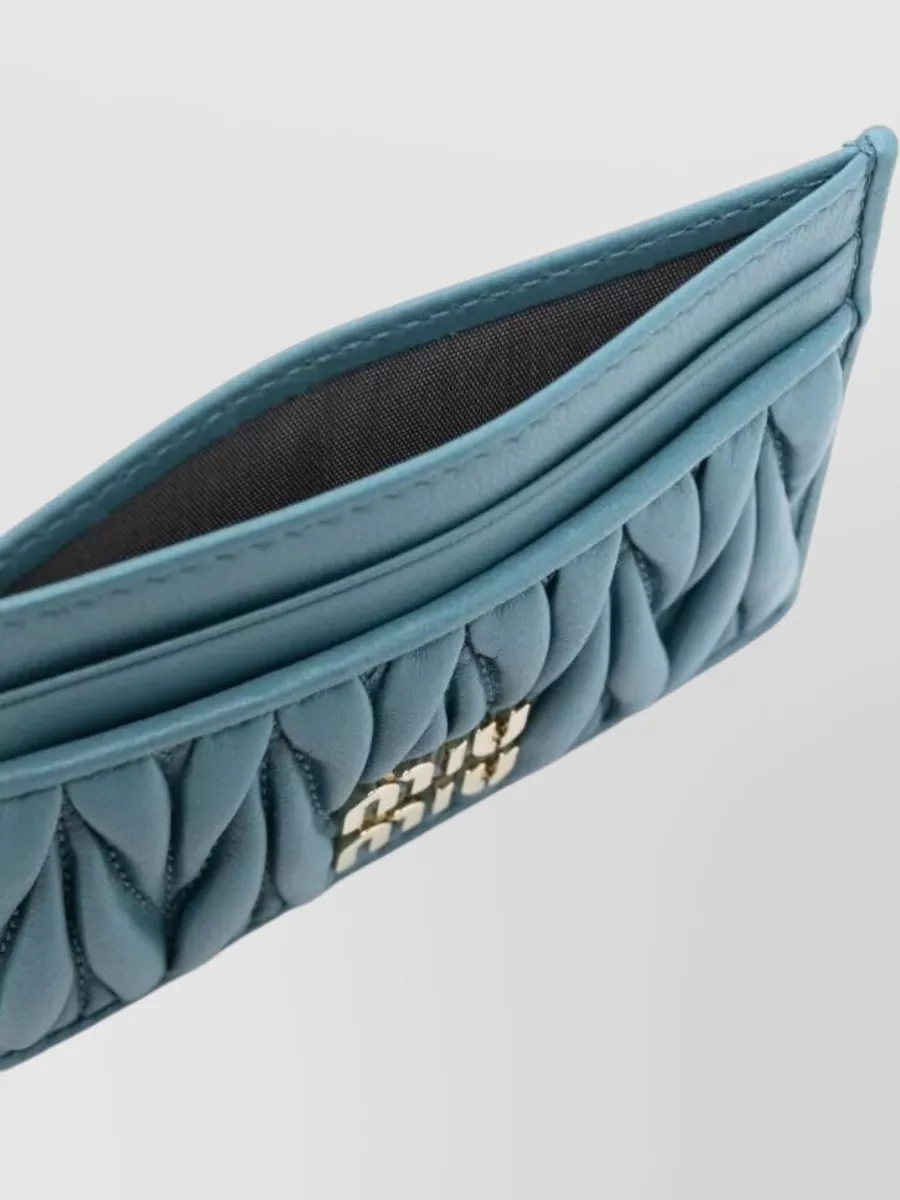 Miu Miu Nappa Leather Card Holder Quilted Design