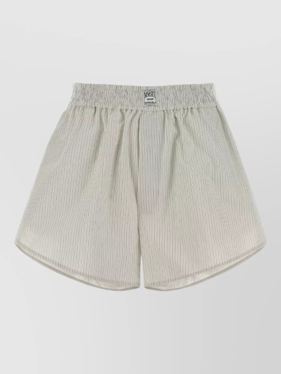 Mm6 Maison Margiela striped cotton knee-length shorts