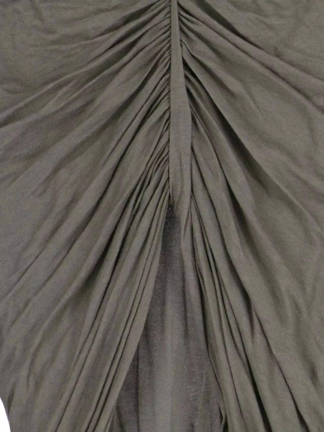 Rick Owens Edfu Asymmetric Ruched Cotton-jersey Maxi Skirt