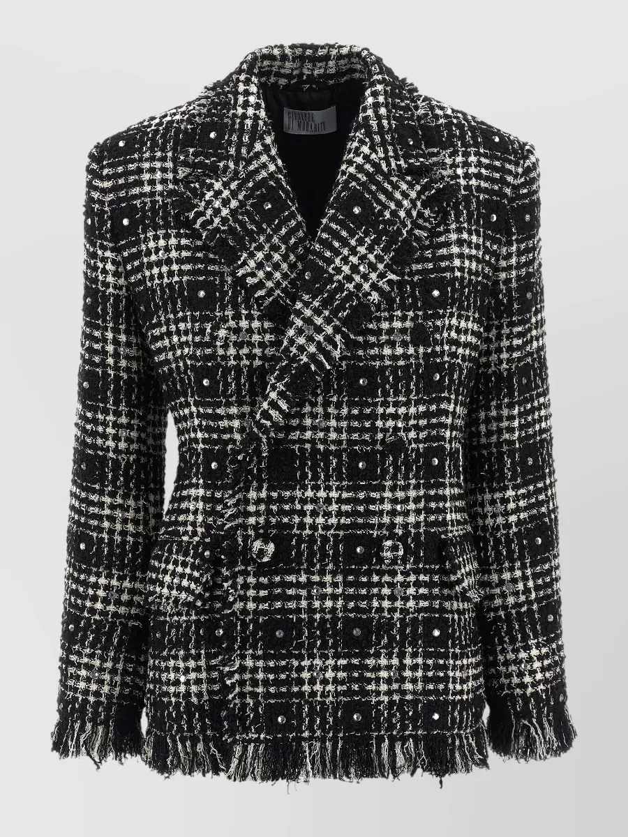 Giuseppe Di Morabito rhinestone embellished double-breasted tweed blazer