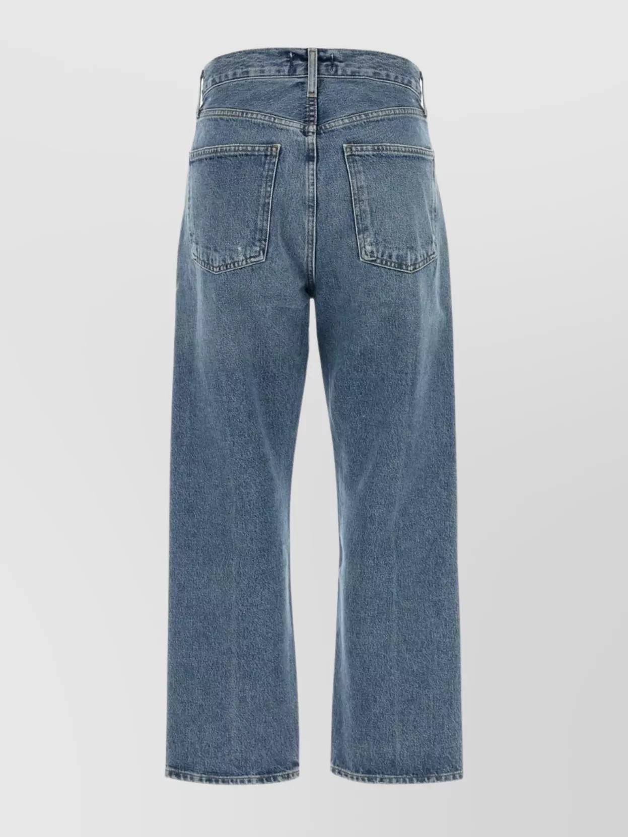 Agolde Five-pocket Denim Trousers Featuring Belt Loops In Blue