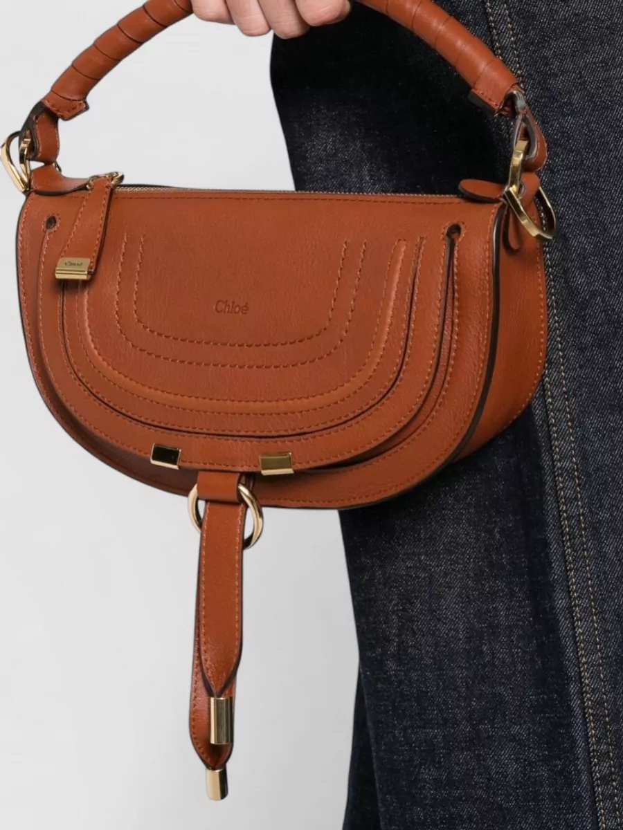 Chloé Curved Shoulder Bag Gold Tone Hardware