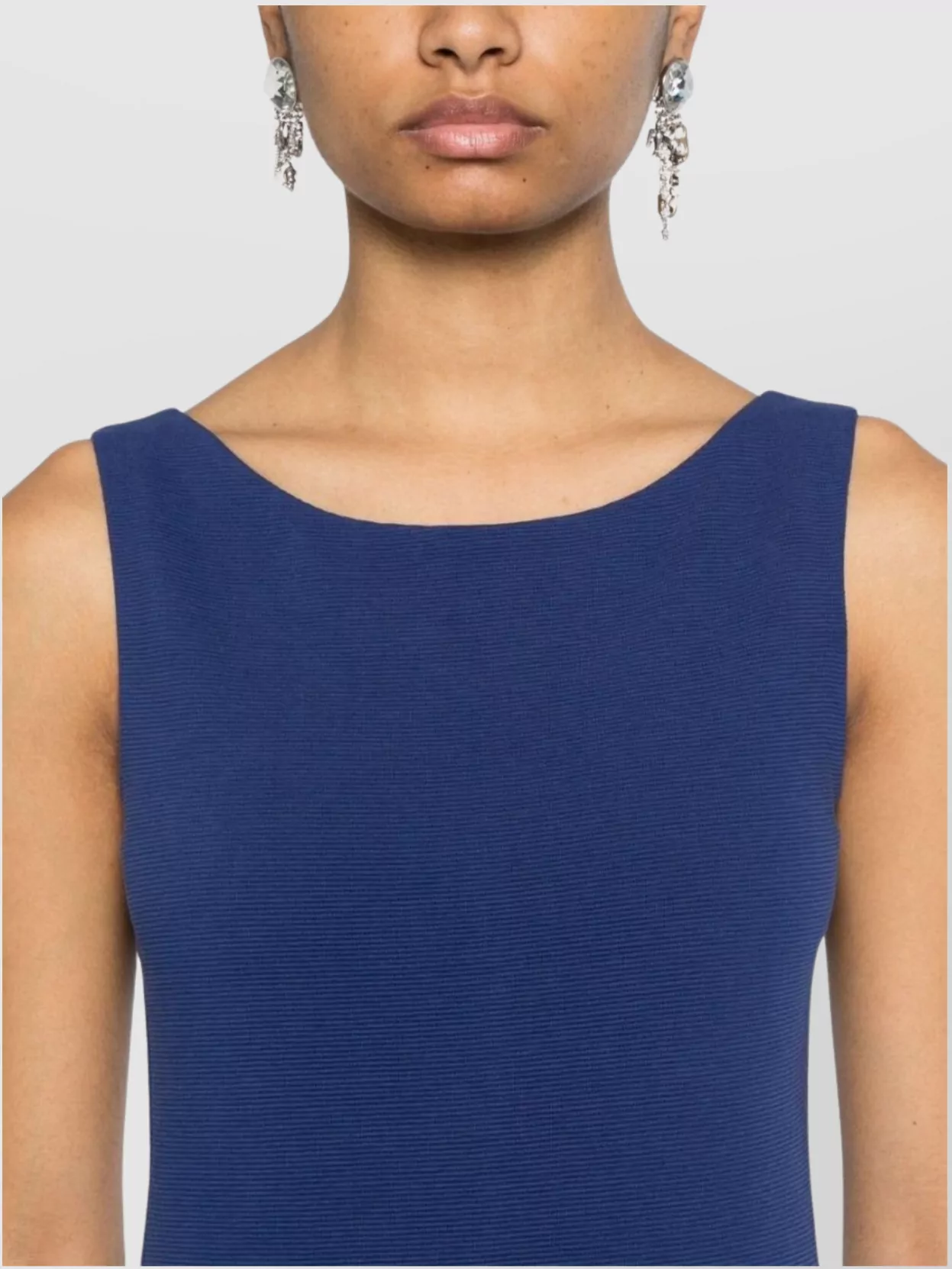 Emporio Armani Sleeveless Cotton Dress Boat Neck