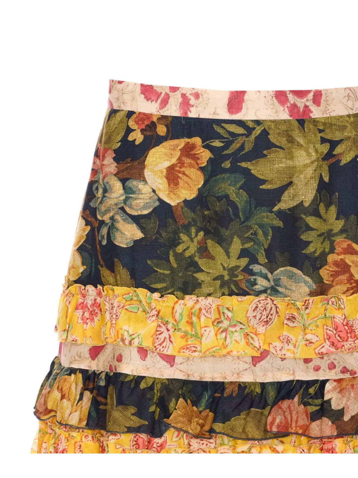 Valentino High Waist Tiered Floral Maxi Skirt In Multi