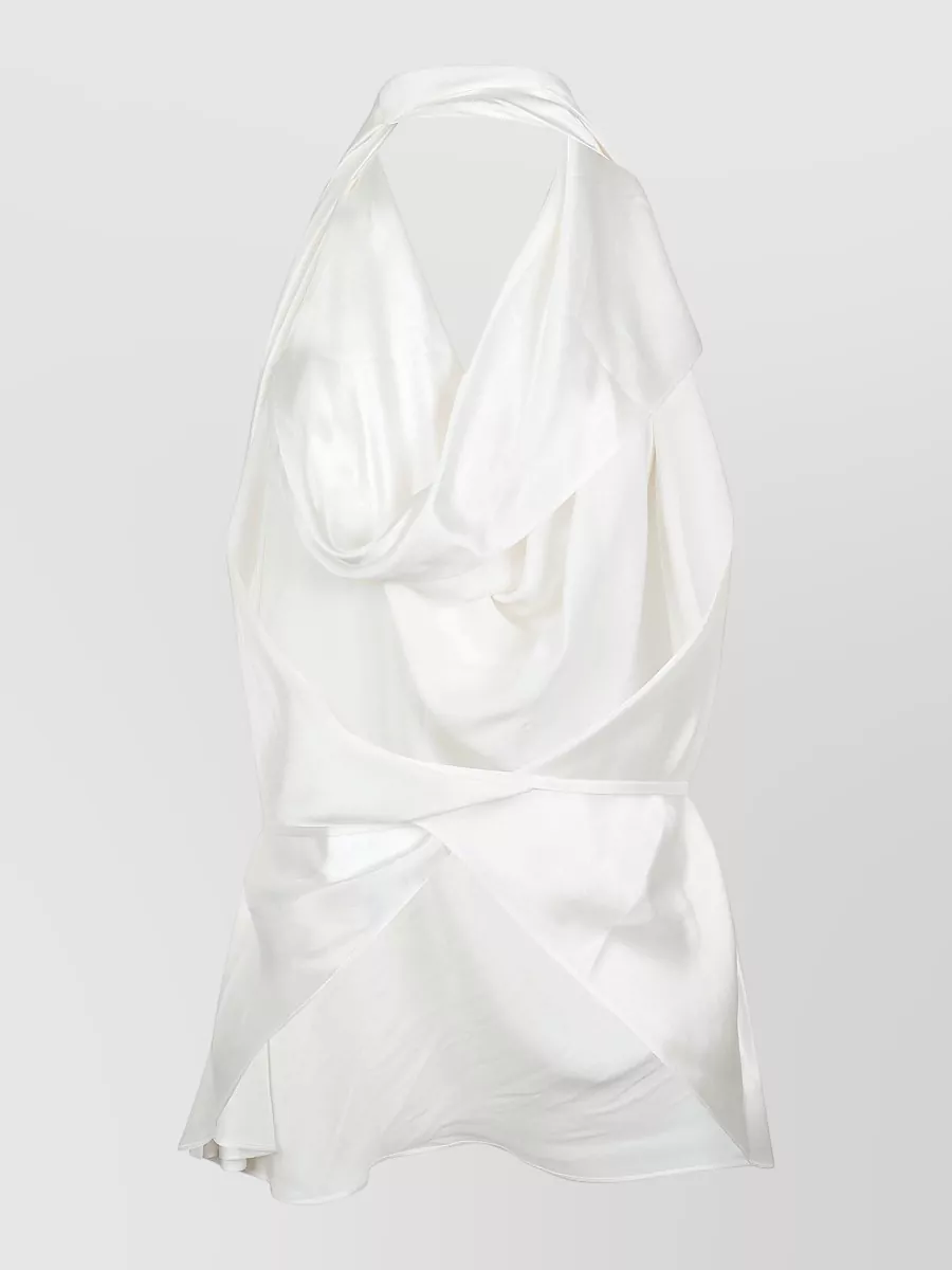 Wardrobe.nyc Satin Halterneck Blouse