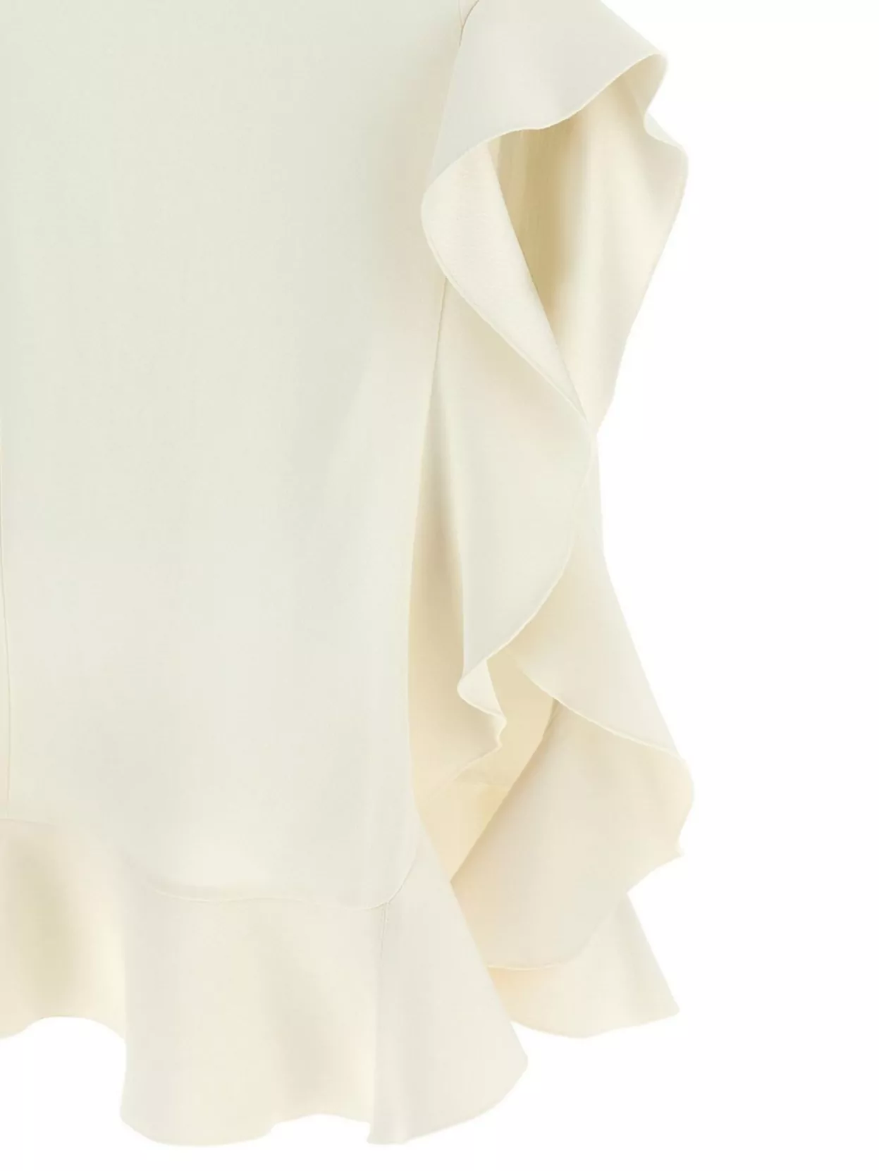 Pinko Ruffle Detail Midi Dress With Scoop Back In Neutral