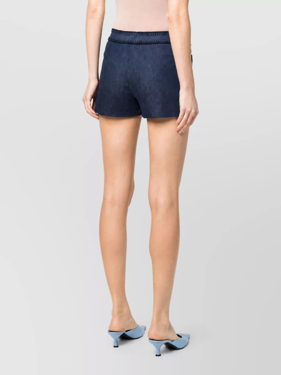 Miu Miu Patterned Denim Mini Shorts