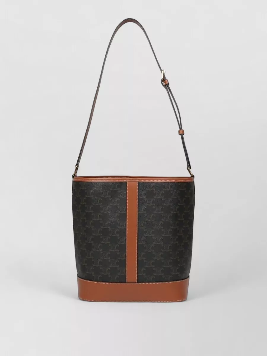 Celine canvas and leather bucket bag