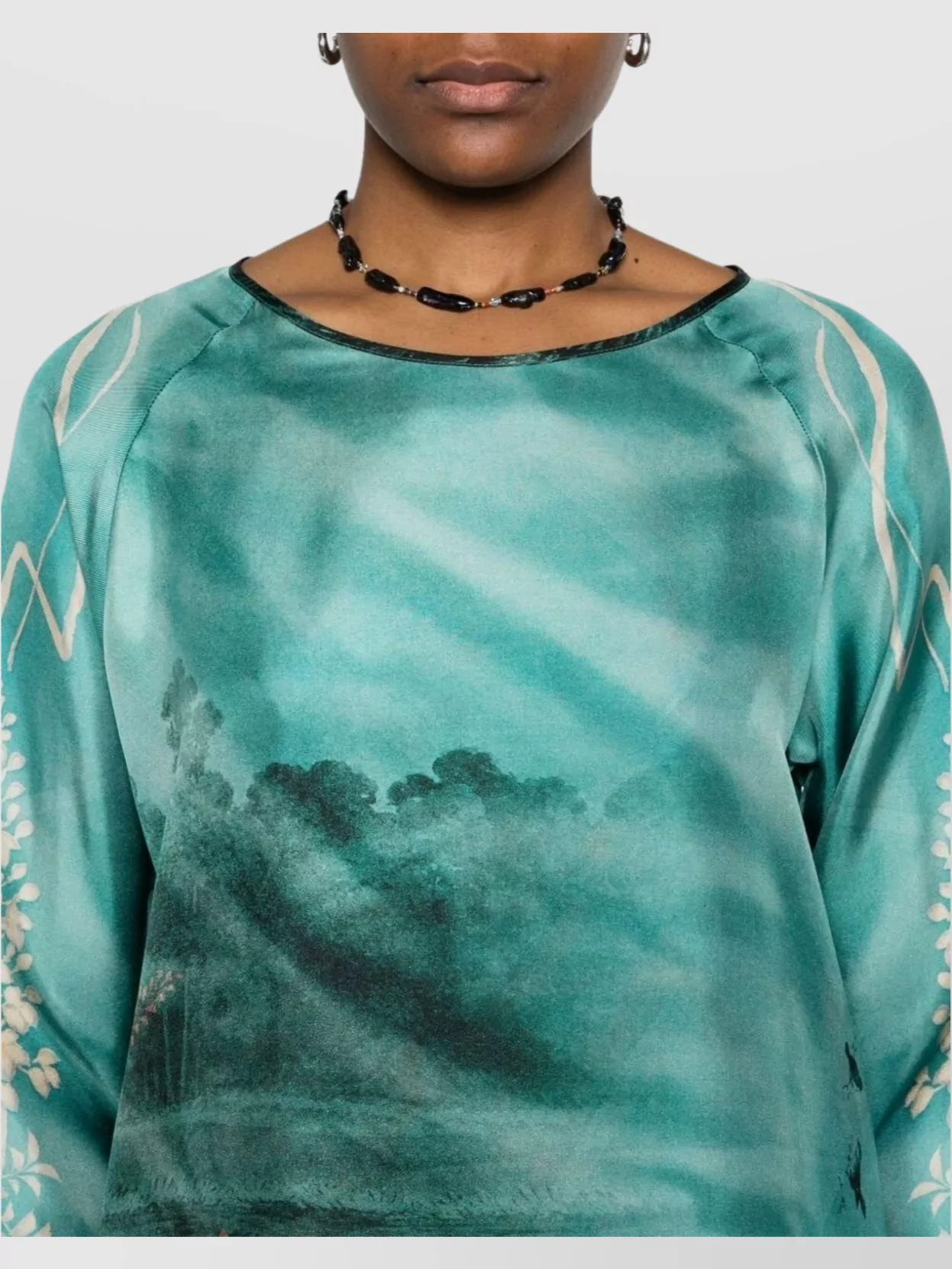 Pierre Louise Mascia Graphic Print Sleeveless Top Cuffs