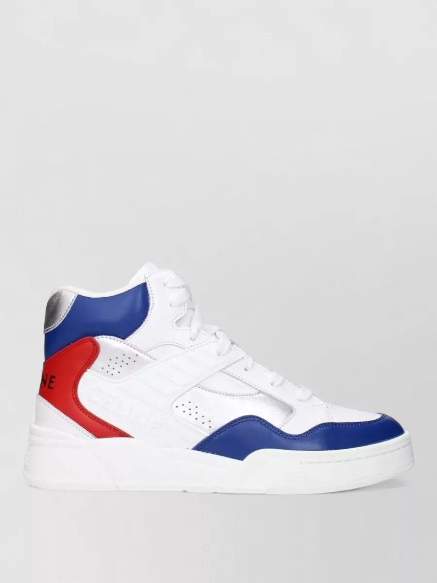 Celine Leather High-Top Sneakers