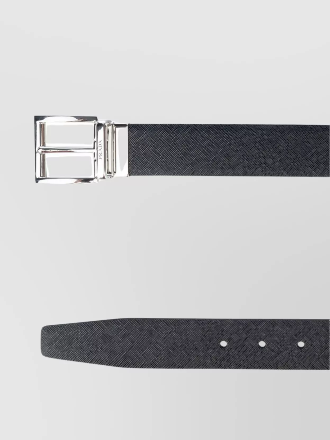Prada Reversible Steel Buckle Adjustable Belt