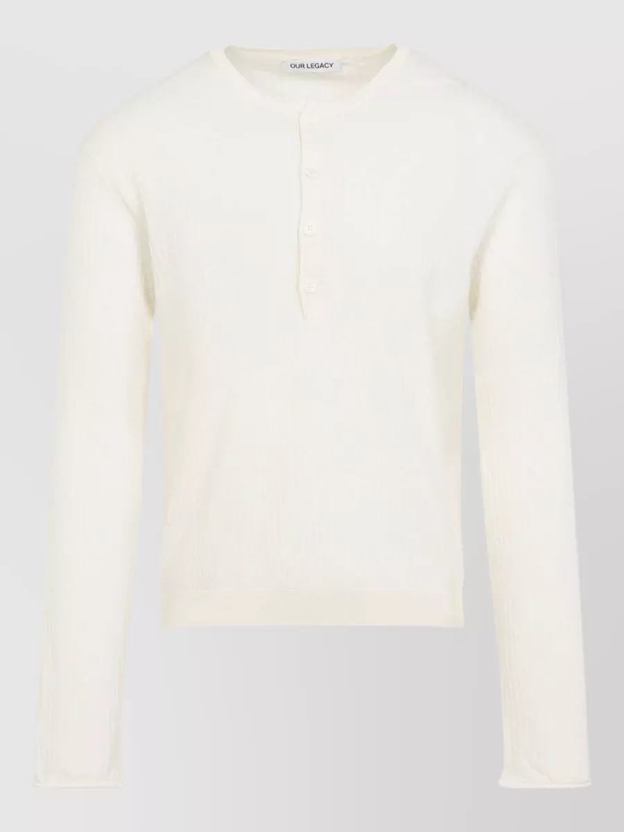Our Legacy Cotton Ribbed Relaxed-Fit Henley Jumper