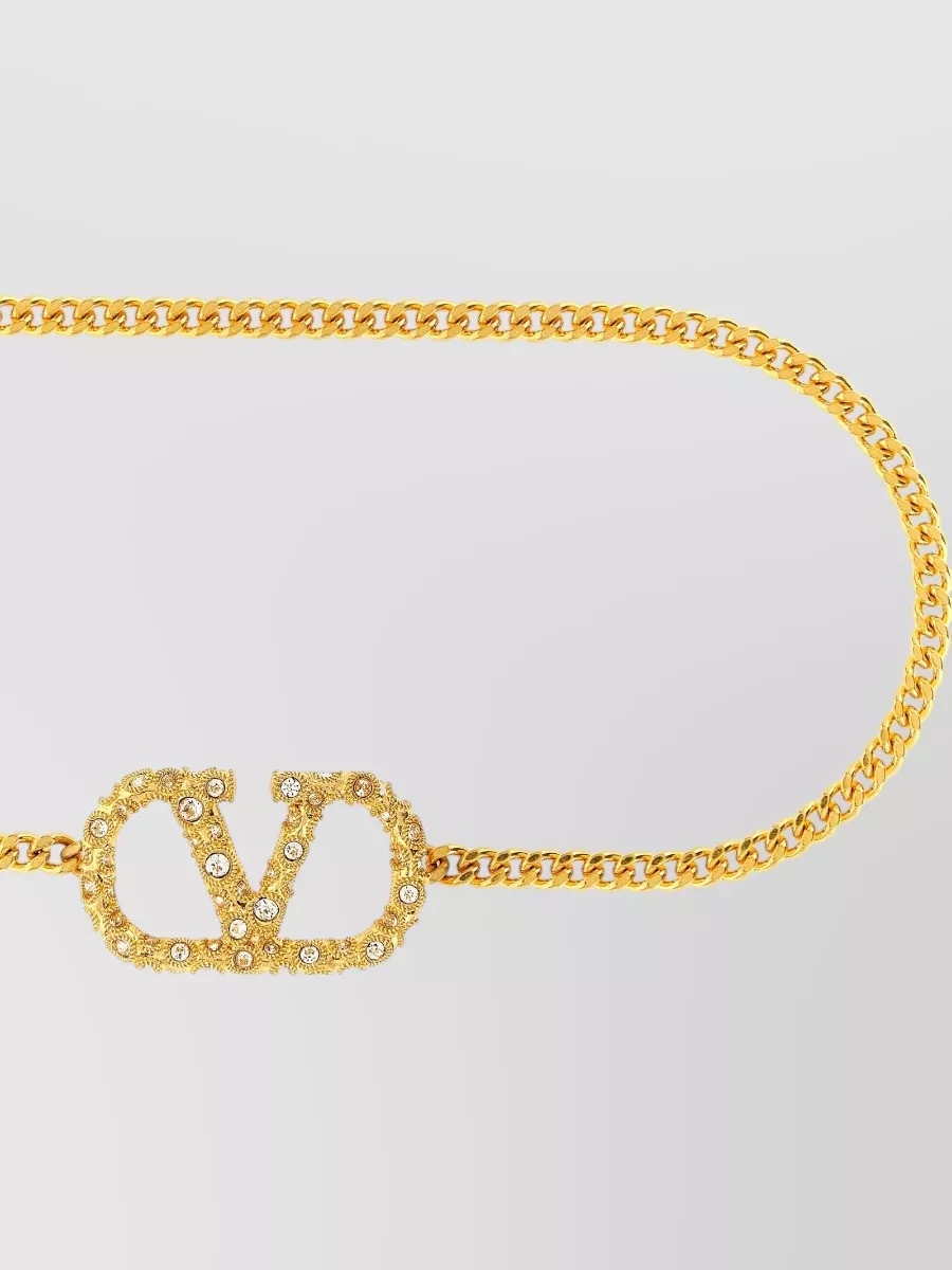 Valentino Garavani Vlogo Signature Belt Chain Crystal Detail