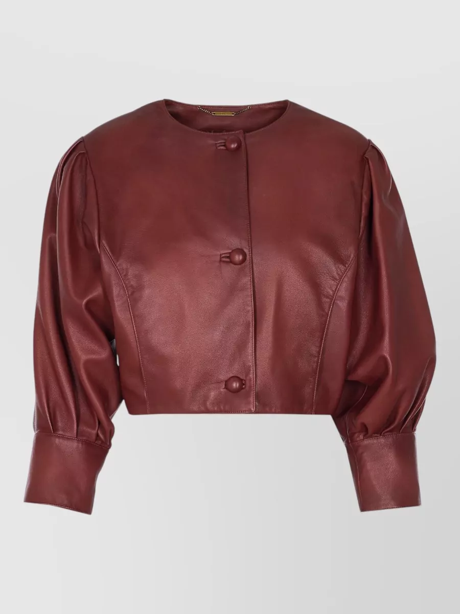 Chloé Cropped Long-Sleeve Crewneck Jacket