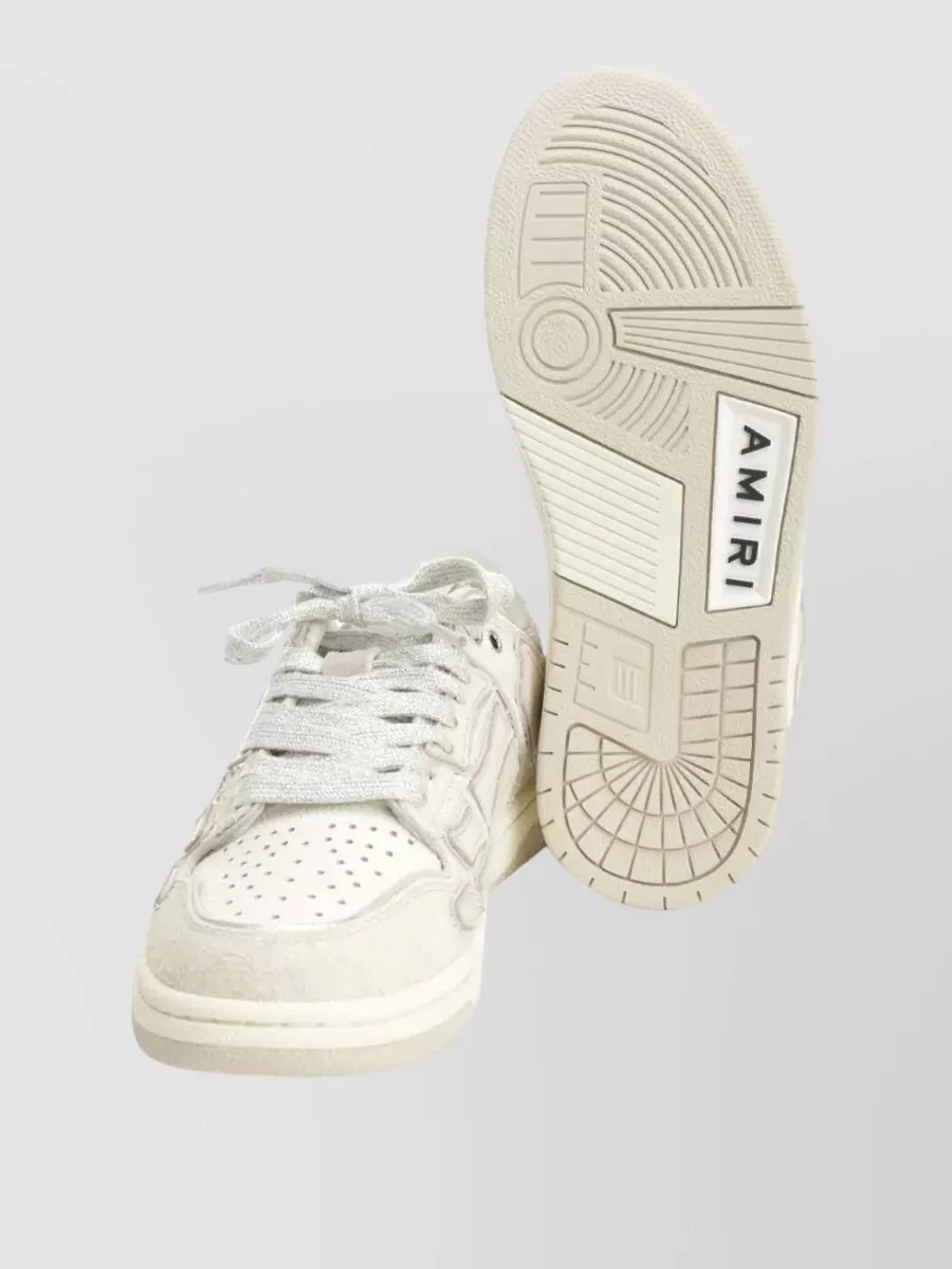 Amiri Leather Glitter Low-Top Sneakers