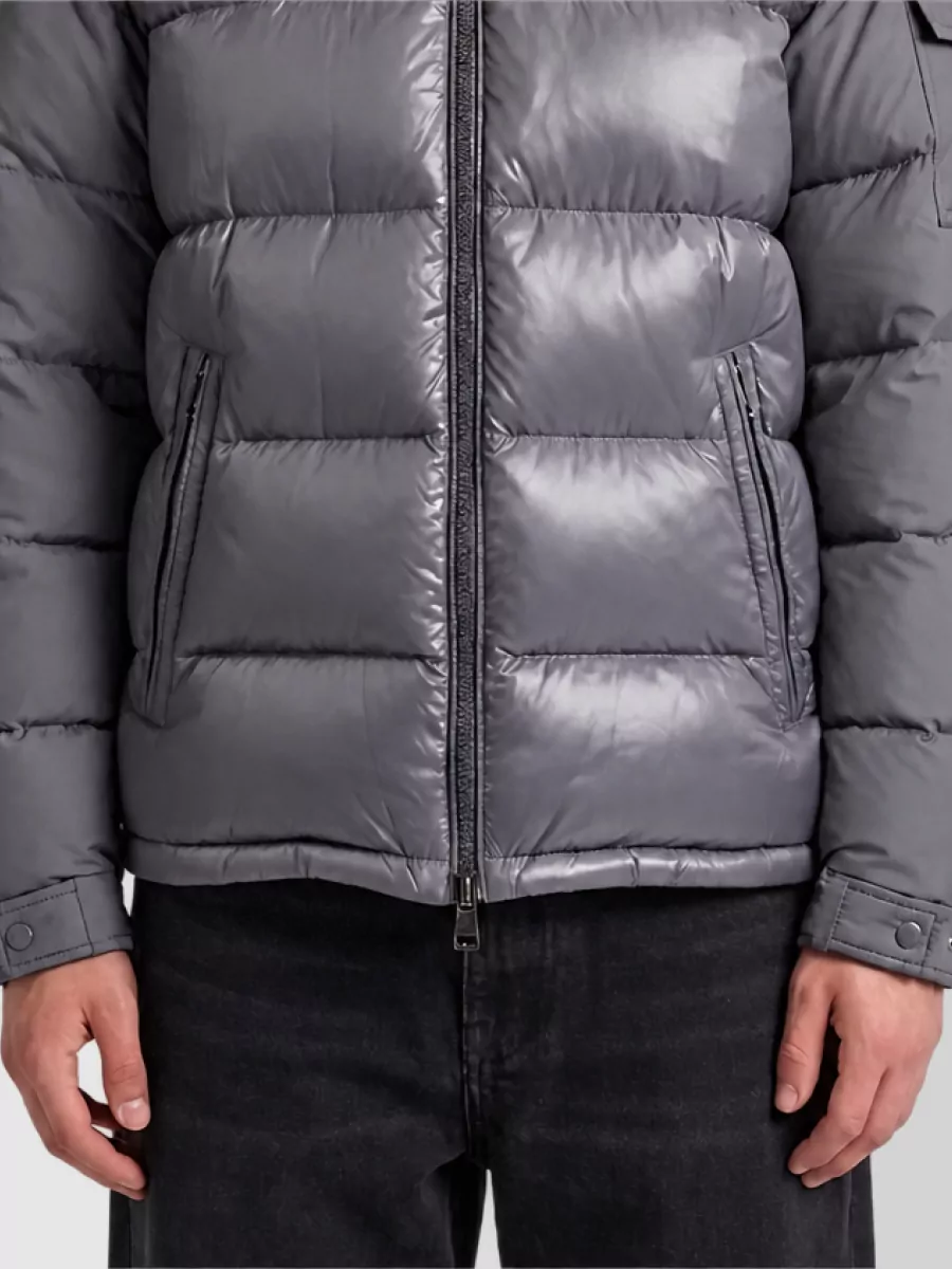 Moncler short hooded quilted down jacket