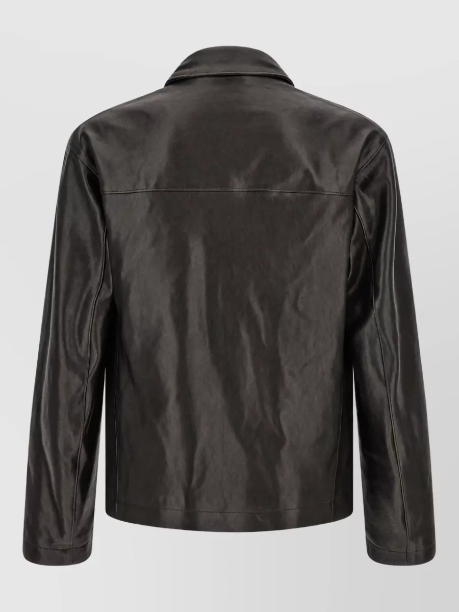 Lemaire Leather Single-Breasted Coat